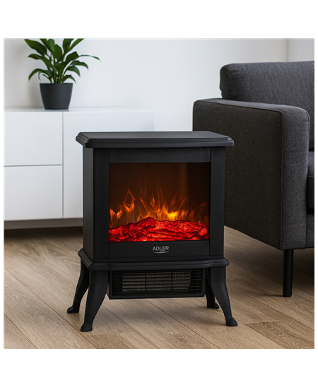 Adler Electric Fireplace | AD 7754 | Ceramic | 1800 W | Number of power levels 2 | Black