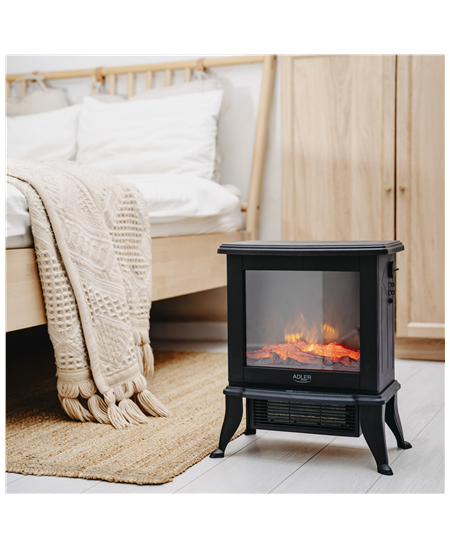 Adler Electric Fireplace | AD 7754 | Ceramic | 1800 W | Number of power levels 2 | Black
