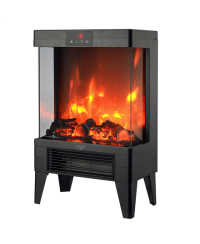 Adler LED electric fireplace with remote control | AD 7755 | Ceramic Heater | 2000 W | Number of power levels 2 | Black
