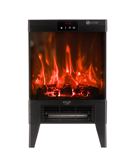 Adler LED electric fireplace with remote control | AD 7755 | Ceramic Heater | 2000 W | Number of power levels 2 | Black
