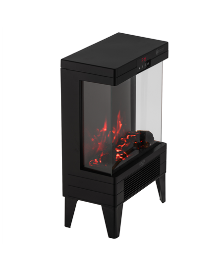 Adler LED electric fireplace with remote control | AD 7755 | Ceramic Heater | 2000 W | Number of power levels 2 | Black