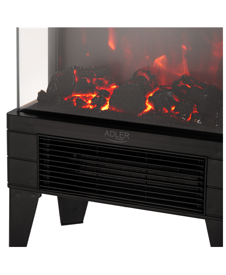Adler LED electric fireplace with remote control | AD 7755 | Ceramic Heater | 2000 W | Number of power levels 2 | Black