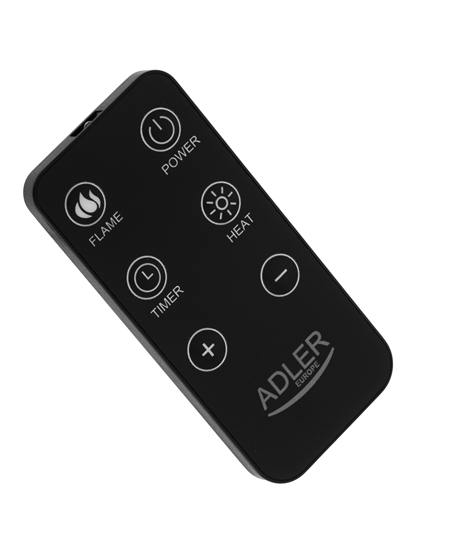 Adler LED electric fireplace with remote control | AD 7755 | Ceramic Heater | 2000 W | Number of power levels 2 | Black