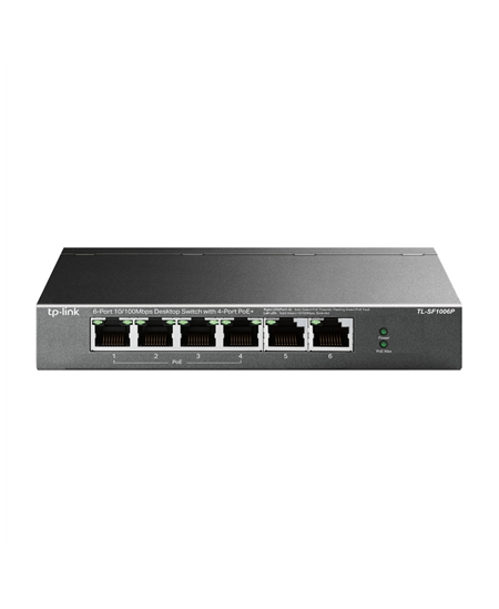 TP-LINK | Switch | TL-SF1006P | Unmanaged | Desktop | 10/100 Mbps (RJ-45) ports quantity 6 | PoE+ ports quantity 4 | Power suppl