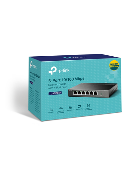 TP-LINK | Switch | TL-SF1006P | Unmanaged | Desktop | 10/100 Mbps (RJ-45) ports quantity 6 | PoE+ ports quantity 4 | Power suppl