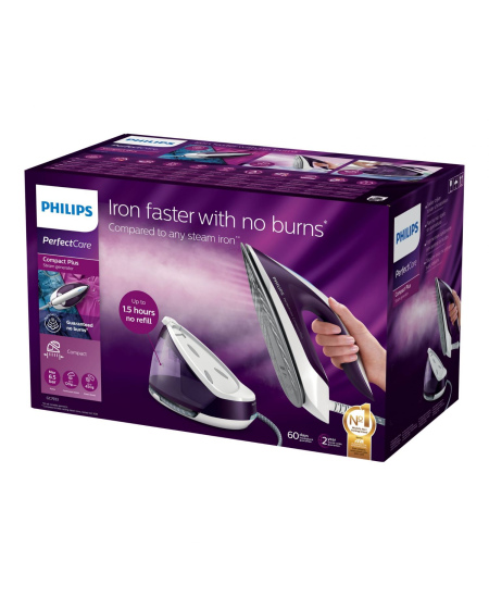 Philips | Ironing System | GC7933/30 PerfectCare Compact Plus | 2400 W | Continuous steam 120 g/min | Purple