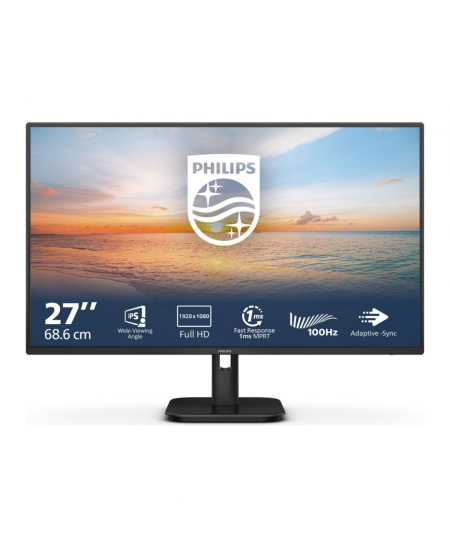 Philips | 27E1N1100A/00 | 27 " | IPS | 16:9 | 100 Hz | 4 ms | 1920 x 1080 pixels | 250 cd/m² | HDMI ports quantity 1 | Bla