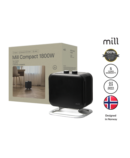 Mill | Heater | CUS1800MECBA | PTC Fan | 1800 W | Suitable for rooms up to 30 m² | Black