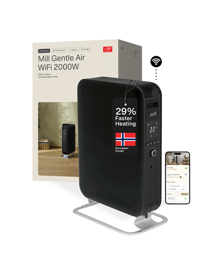 Mill | WiFI GEN3 Oil Filled Radiator | OIL2000WIFI3 | Oil Filled Radiator | 2000 W | Number of power levels 3 | Black