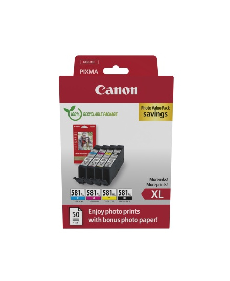Canon CLI-581XL (2052C004) Photo value pack Rašalinių kasečių komplektas, C/M/Y/BK