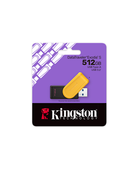 Kingston USB Flash Drive | DataTraveler Exodia S | 512 GB | USB Type-A | Black/Yellow