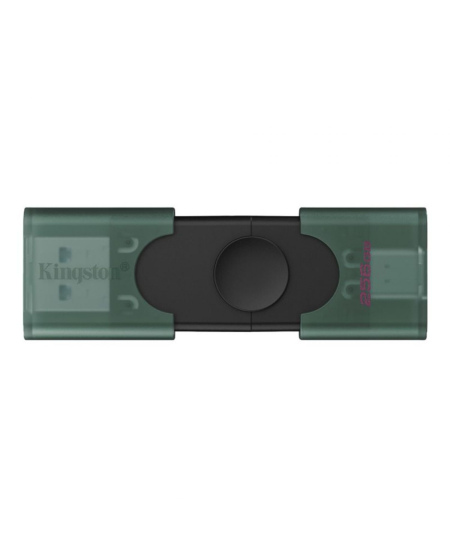 Kingston USB Flash Drive | DataTraveler Duo | 256 GB | USB Type-C/Type-A | Black/Green
