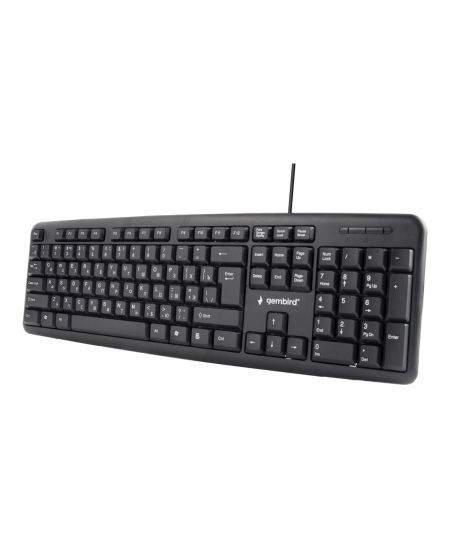 Gembird KB-U-103-RU Standard, Wired, Keyboard layout EN/RU, 1.4 m, Black, 424 g