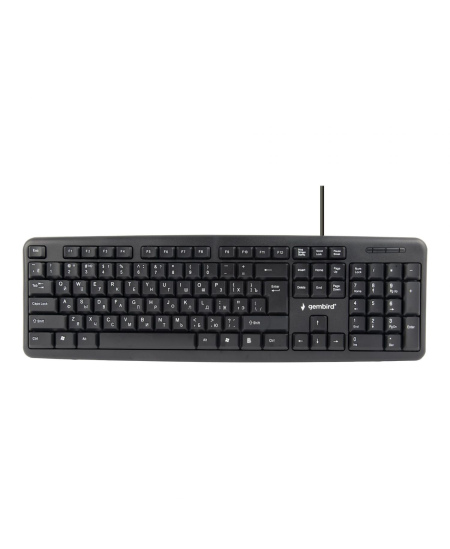 Gembird KB-U-103-RU Standard, Wired, Keyboard layout EN/RU, 1.4 m, Black, 424 g