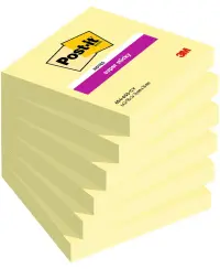 Itin lipnūs lapeliai POST-IT Super sticky, 76x76 mm, 90 lapelių, geltoni
