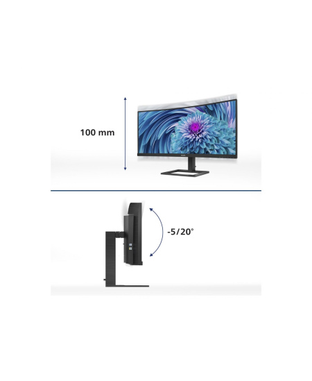 Philips | UltraWide LCD Monitor | 346E2CUAE | 34  " | VA | WQHD | 21:9 | 100 Hz | 4 ms | 3440 x 1440 | 300 cd/m² | HDMI po