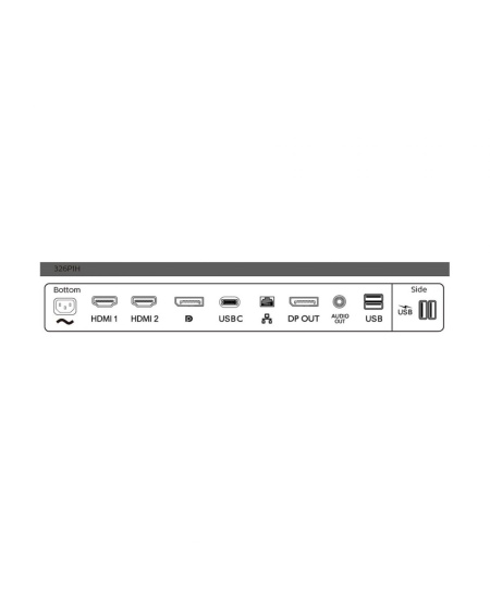 Philips | LCD monitor with USB-C Dock | 326P1H/00 | 31.5 " | IPS | QHD | 16:9 | 75 Hz | 4 ms | 2560 x 1440 pixels | 350 cd/