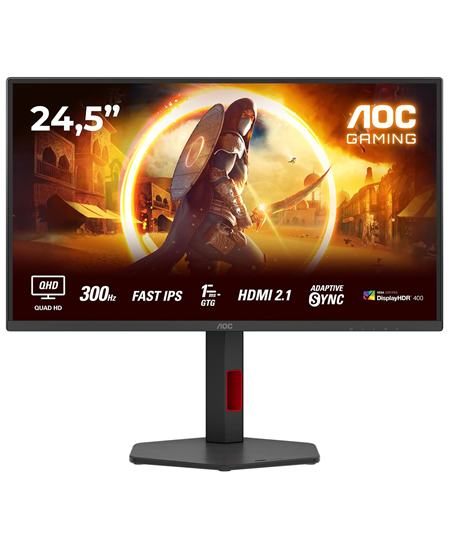AOC | Q25G4SR | 24.5 " | Fast IPS | QHD | 16:9 | 300 Hz | 1 ms | 2560 x 1440 pixels | 400 cd/m² | HDMI ports quantity 2 | 
