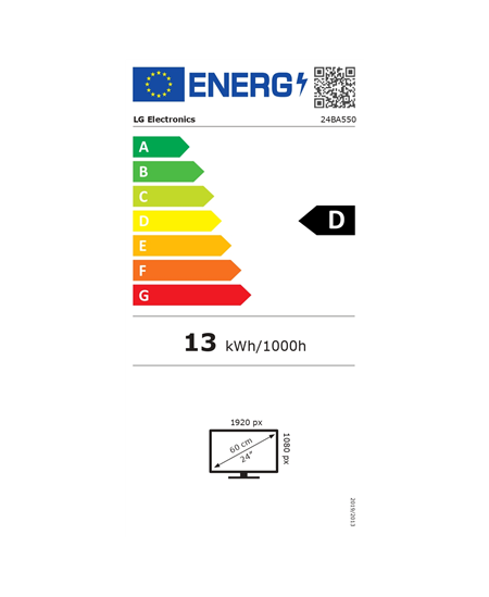 LG | 24BA550-B | 23.8 " | IPS | FHD | 16:9 | 100 Hz | 5 ms | 1920 x 1080 pixels | 200 cd/m² | HDMI ports quantity 1 | Blac