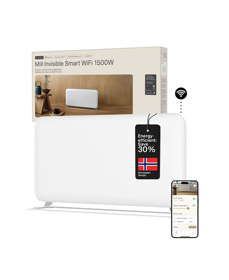 Mill WiFi Panel Heater | PA1500WIFI4A | Panel Heater | 1500 W | Suitable for rooms up to 22 m² | White | IPX4