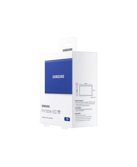 Samsung Portable SSD T7 1000 GB, USB 3.2, Blue