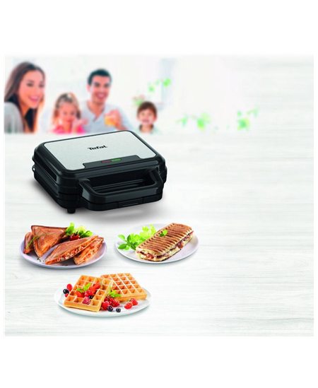 TEFAL | UltraCompact 3in1 SW383D10 | Sandwich Maker | 700 W | Number of plates 3 | Gray/Black