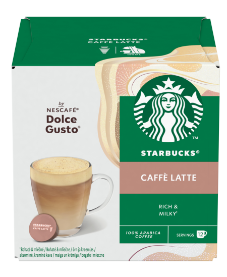 Kavos kapsulės STARBUCKS, Dolce Gusto Caffe Latte, 12 vnt, 121,2 g