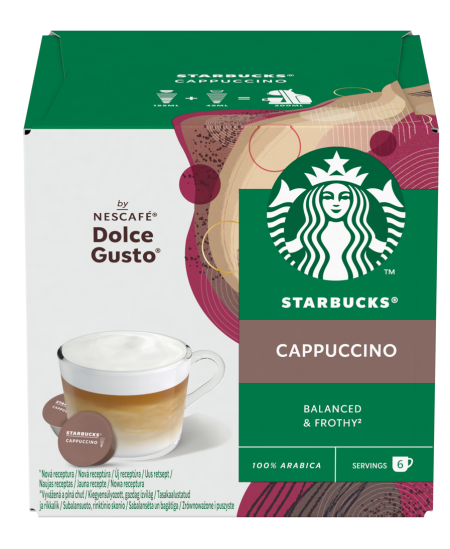Kavos kapsulės STARBUCKS, Dolce Gusto Cappucino, 12 vnt, 120 g