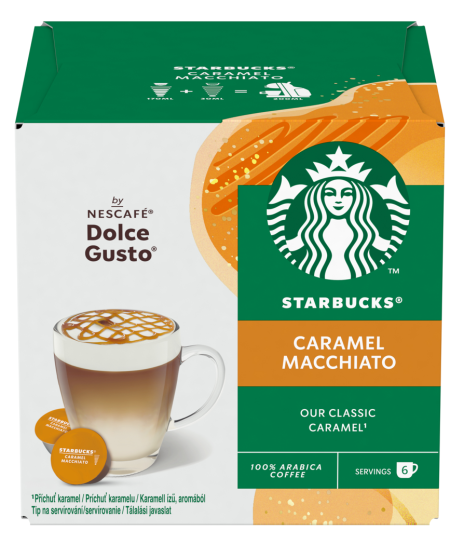 Kavos kapsulės STARBUCKS, Dolce Gusto Caramel Macchiato, 12 vnt, 127,8g