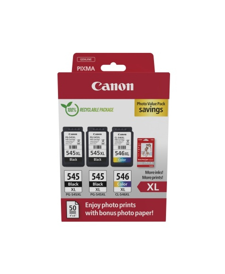 Canon PG-545XL/CL-546XL (8286B015) Photo value pack Rašalinių kasečių komplektas, BK/CMY