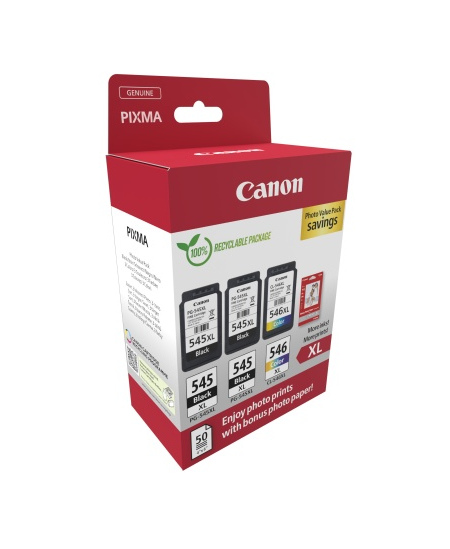 Canon PG-545XL/CL-546XL (8286B015) Photo value pack Rašalinių kasečių komplektas, BK/CMY