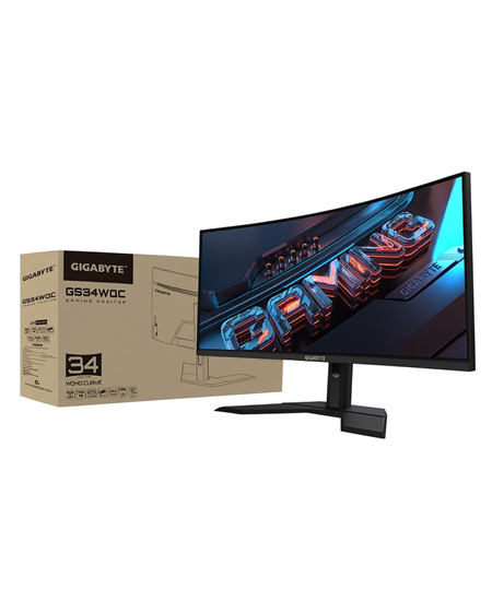Gigabyte | GS34WQC A | 34 " | SS VA | WQHD | 120 Hz | 1 ms | 3440 x 1440 pixels | 300 cd/m² | HDMI ports quantity 1