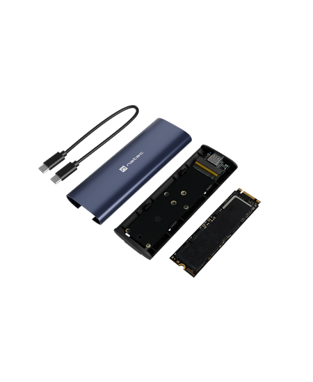 Natec | Rhino M.2 NVME Lite USB-C External, Gen 2 Steel Navy | Solid-state drive interface NVMe