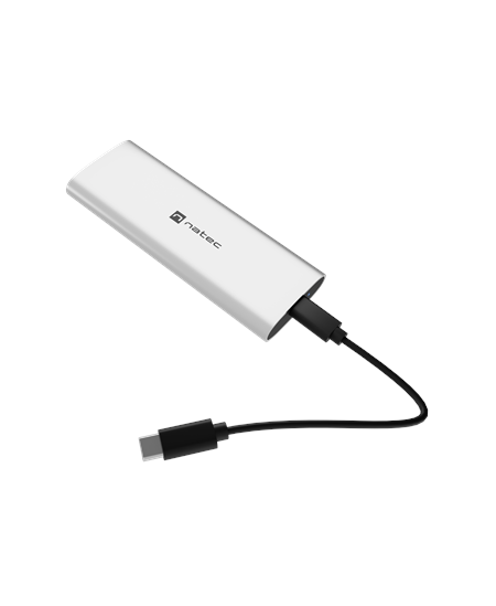 Natec | Rhino M.2 NVME Lite USB-C External, Gen 2 Steel Arctic Silver | Solid-state drive interface NVMe