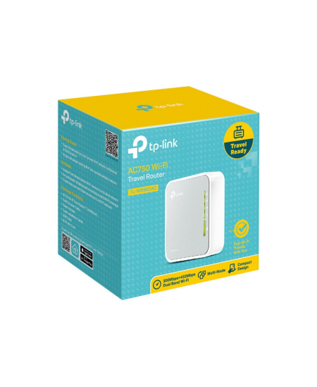 TP-LINK Router TL-WR902AC 802.11ac, 300+433 Mbit/s, 10/100 Mbit/s, Ethernet LAN (RJ-45) ports 1, Antenna type 3xInternal, 1x USB