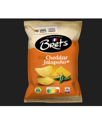Bulvių traškučiai BRETS, čederio sūrio ir chalapos paprikų skonio, 125g