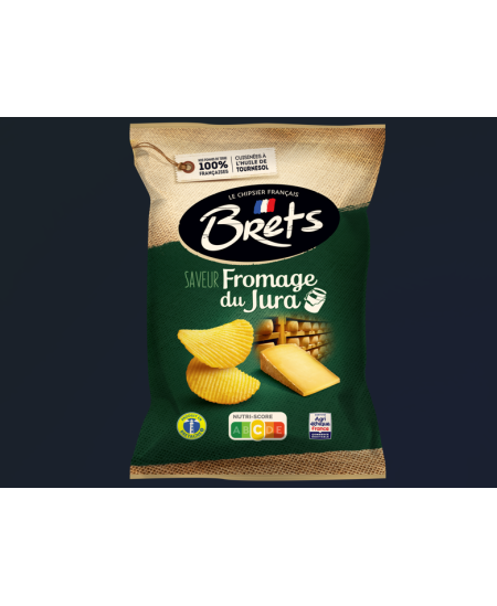 Bulvių traškučiai BRETS, Prancūziško Jura sūrio skonio, 125g