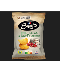 Bulvių traškučiai BRETS, ožkos sūrio ir Espelette pipirų skonio, 125g