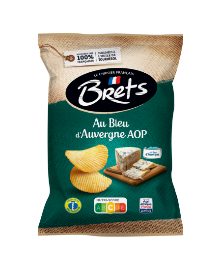 Bulvių traškučiai BRETS, PDO pelėsinio sūrio skonio, 125g