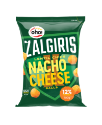 Lęšių traškučiai OHO! Žalgiris Nacho cheese balls, 100g