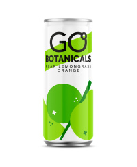 Gazuotas gaivusis gėrimas GO Botanicals, kriaušių, apelsinų ir citrinžolių skonio, 0,33 l
