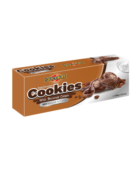 Juodojo šokolado sausainiai su browniu kremu, 128 g