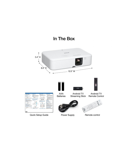 Epson 3LCD projector CO-FH02 Full HD (1920x1080), 3000 ANSI lumens, White, Lamp warranty 12 month(s)