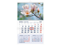 Pakabinamas kalendorius MAGNOLIJŲ ŽIEDAI 2027, trys viename, 30,3 x 52 cm