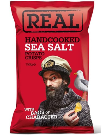 Bulvių traškučiai REAL, jūros drusko skonio, 150 g