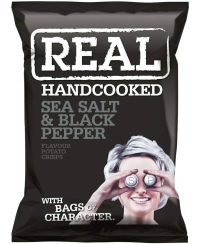 Bulvių traškučiai REAL, jūros druskos ir pipirų skonio, 150 g