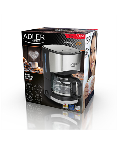 Adler | Coffee maker | AD 4407 | Drip | 550 W | Black