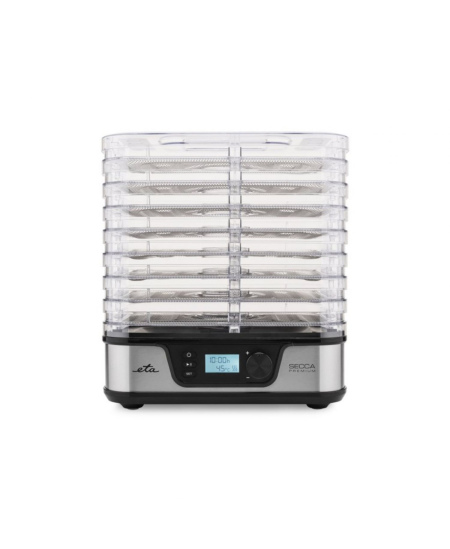 ETA Food dryer | ETA930190000 Secca Premium | Power 380 W | Number of trays 8 | Temperature control | Integrated timer | Silver