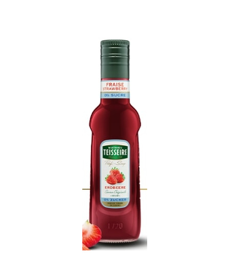 Sirupas TEISSEIRE, braškių skonio, be cukraus, 0,25 l