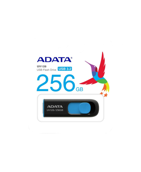 ADATA | USB Flash Drive | UV128 | 256 GB | USB Type-A | Black/Blue